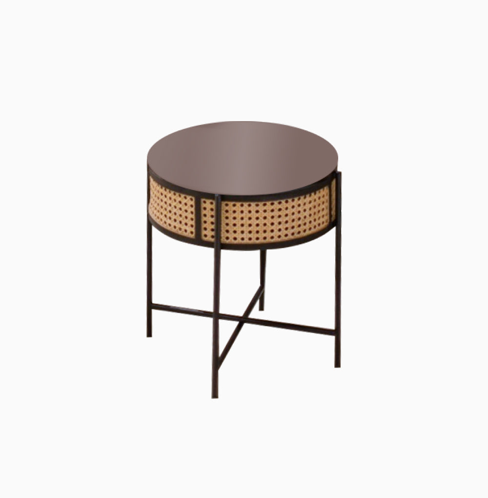 White rattan coffee deals table