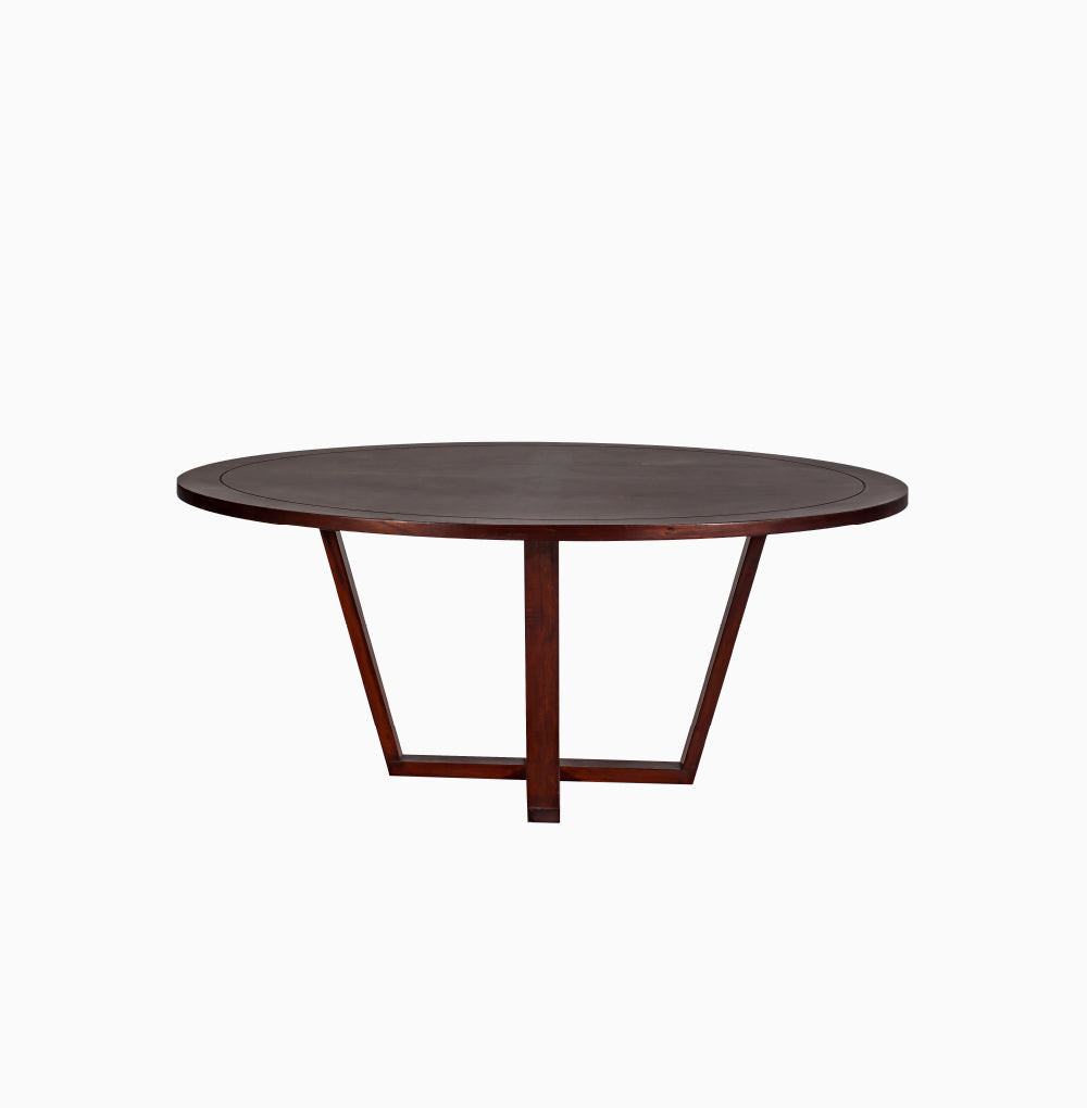10-SEATER ROUND WOODEN TABLE